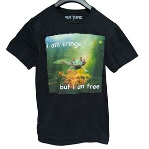 Hot Topic Axolotl Cringe T-Shirt Black Size Small